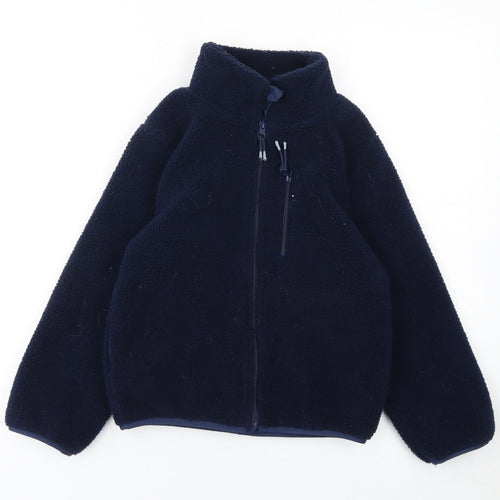 H&M Boys Blue Fleece Zip-Up Activewear Jacket 6-8 Years