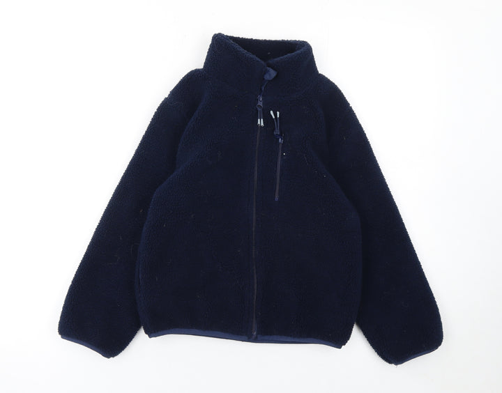 H&M Boys Blue Fleece Zip-Up Activewear Jacket 6-8 Years