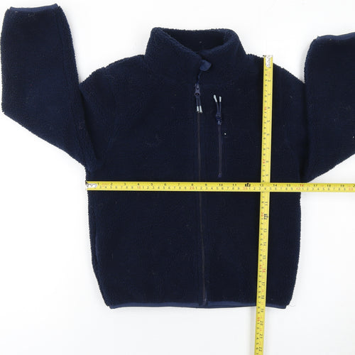 H&M Boys Blue Fleece Zip-Up Activewear Jacket 6-8 Years