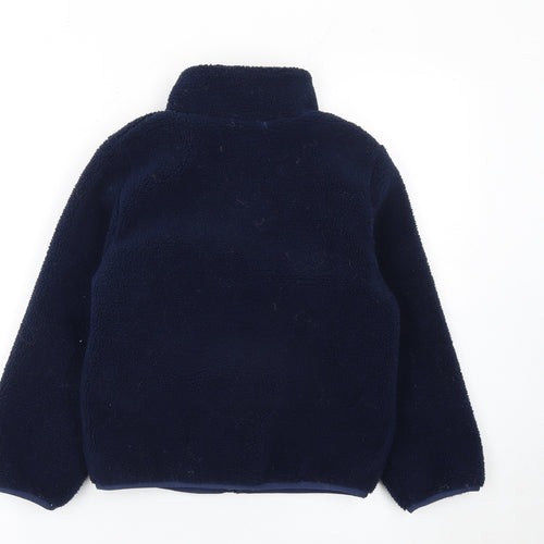 H&M Boys Blue Fleece Zip-Up Activewear Jacket 6-8 Years