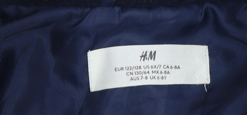 H&M Boys Blue Fleece Zip-Up Activewear Jacket 6-8 Years