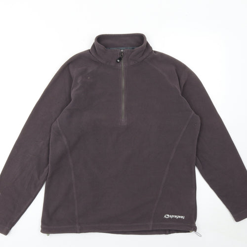 Sprayway Women’s Grey 1/2 Zip Fleece Sweatshirt UK 12 Medium