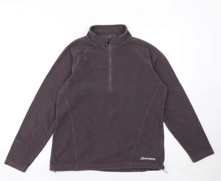 Sprayway Women’s Grey 1/2 Zip Fleece Sweatshirt UK 12 Medium