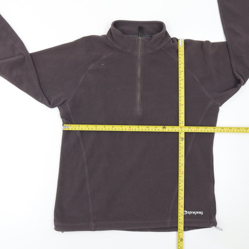 Sprayway Women’s Grey 1/2 Zip Fleece Sweatshirt UK 12 Medium