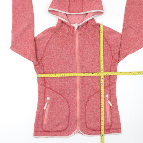 Weird Fish Womens Pink Hooded Full Zip Fleece Jacket Size 10