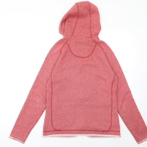 Weird Fish Womens Pink Hooded Full Zip Fleece Jacket Size 10
