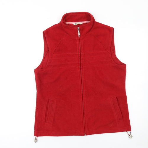 Mackays Women Red Fleece Zip Waistcoat Bodywarmer M