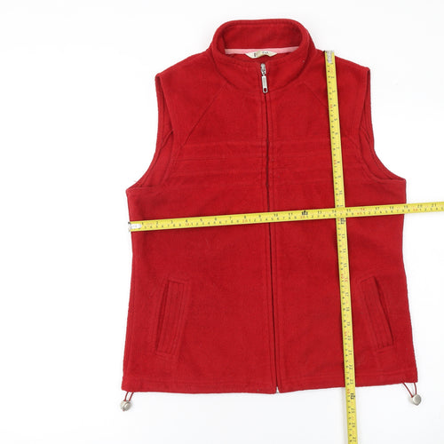 Mackays Women Red Fleece Zip Waistcoat Bodywarmer M