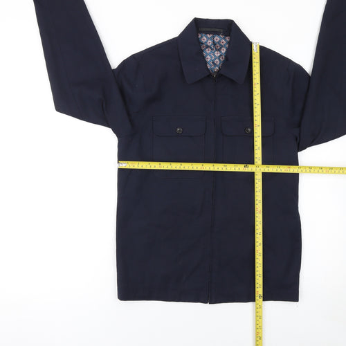 Next Men's Blue XS Cotton Blend Zip-Up Twill Jacket