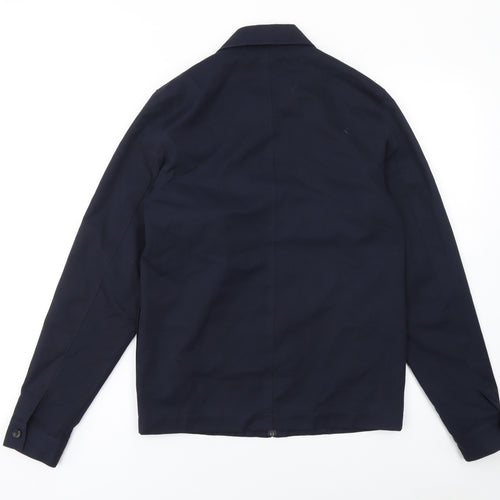 Next Men's Blue XS Cotton Blend Zip-Up Twill Jacket