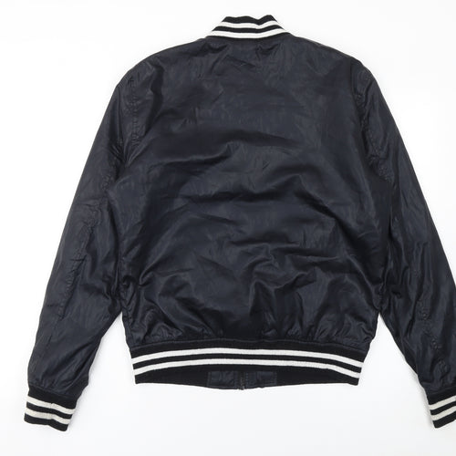 La Redoute Women's Black Varsity Bomber Jacket Size L Polyester