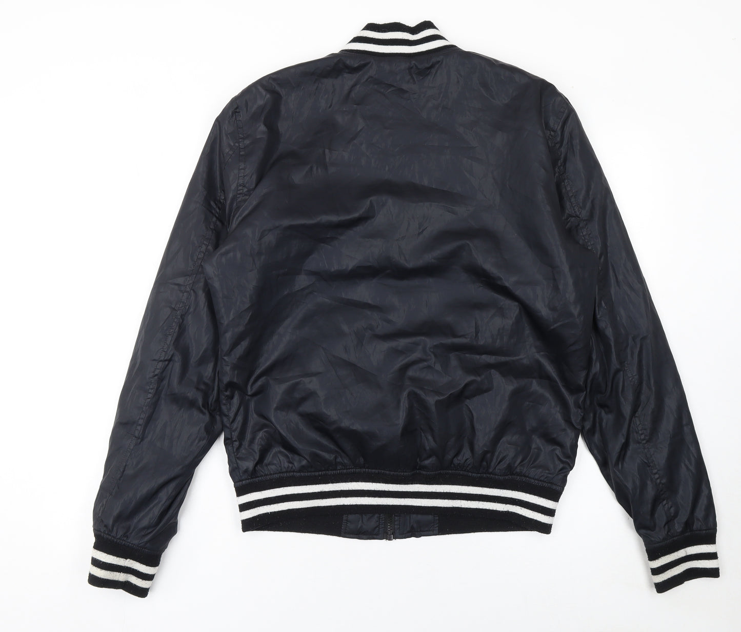 La Redoute Women's Black Varsity Bomber Jacket Size L Polyester