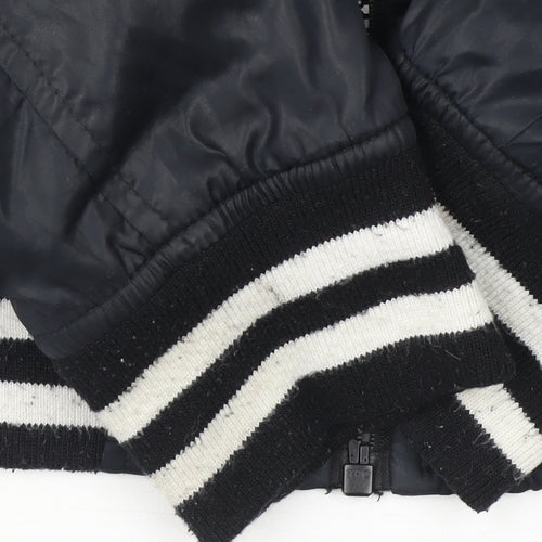 La Redoute Women's Black Varsity Bomber Jacket Size L Polyester
