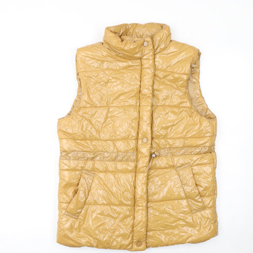 Boohoo Tall Women's Beige Padded Puffer Waistcoat Size 10