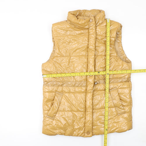 Boohoo Tall Women's Beige Padded Puffer Waistcoat Size 10