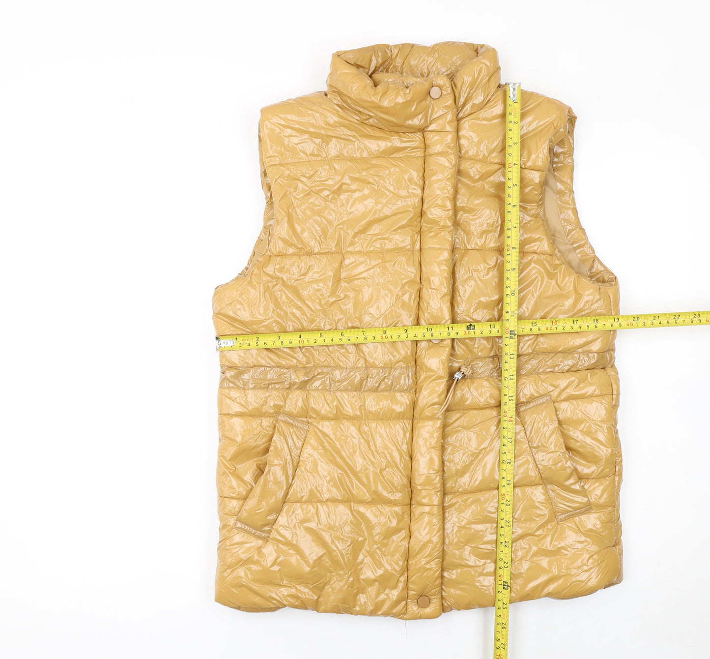 Boohoo Tall Women's Beige Padded Puffer Waistcoat Size 10