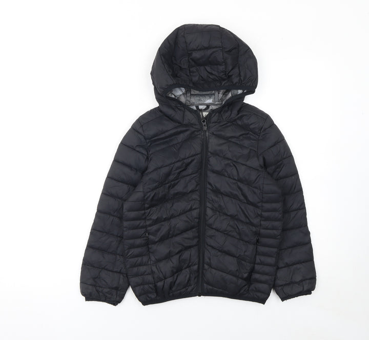 Marks and Spencer Boys Black Hooded Puffer Jacket 7-8 Years