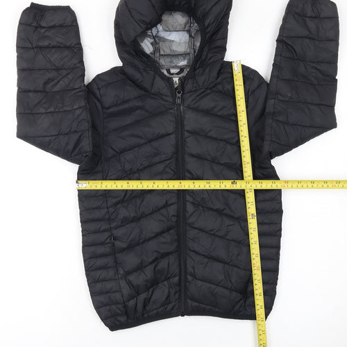Marks and Spencer Boys Black Hooded Puffer Jacket 7-8 Years