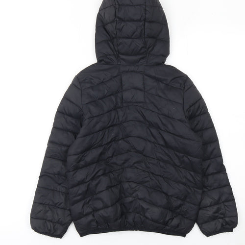 Marks and Spencer Boys Black Hooded Puffer Jacket 7-8 Years