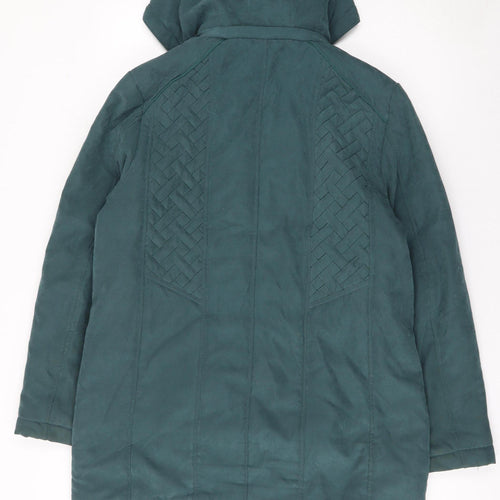 Klass Women’s Green Hooded Mid-Length Parka Coat Size M