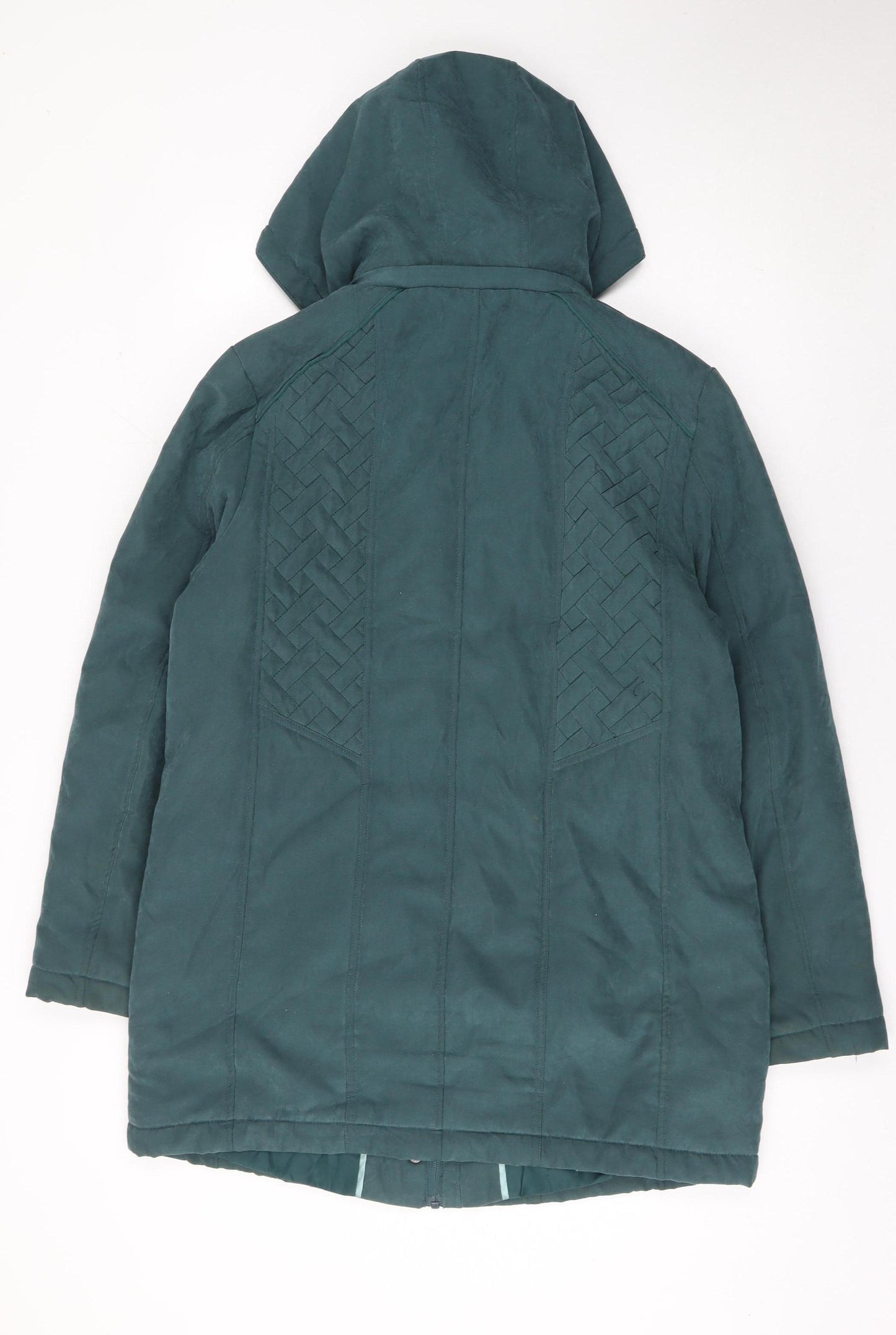 Klass Women’s Green Hooded Mid-Length Parka Coat Size M