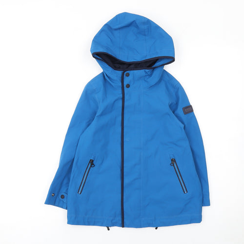 Aigle Boys Blue Waterproof Hooded Rain Coat 6 Years Mid-Length Jacket