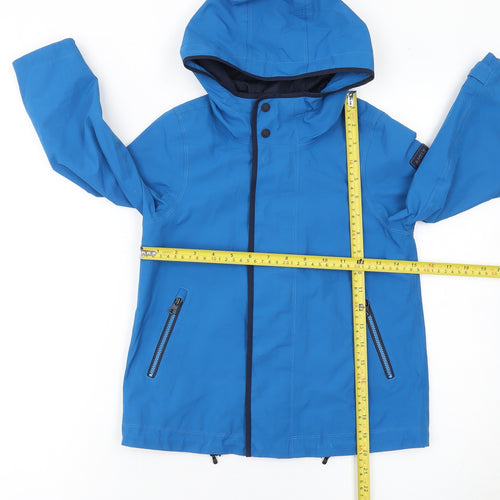 Aigle Boys Blue Waterproof Hooded Rain Coat 6 Years Mid-Length Jacket