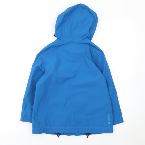 Aigle Boys Blue Waterproof Hooded Rain Coat 6 Years Mid-Length Jacket