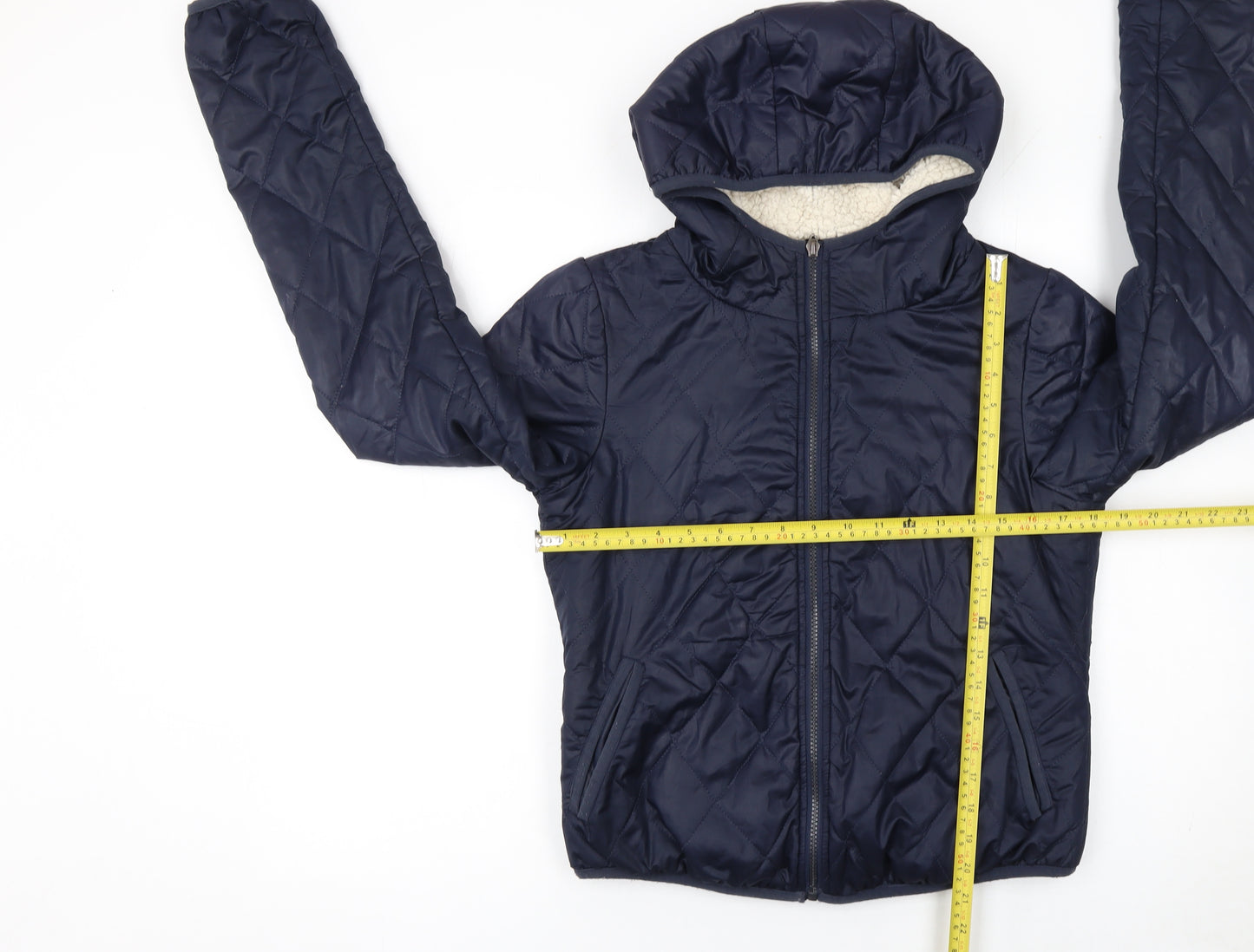 Vero Moda Jeans Women's Blue Quilted Hooded Jacket Size S