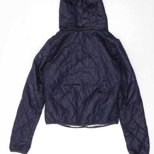 Vero Moda Jeans Women's Blue Quilted Hooded Jacket Size S
