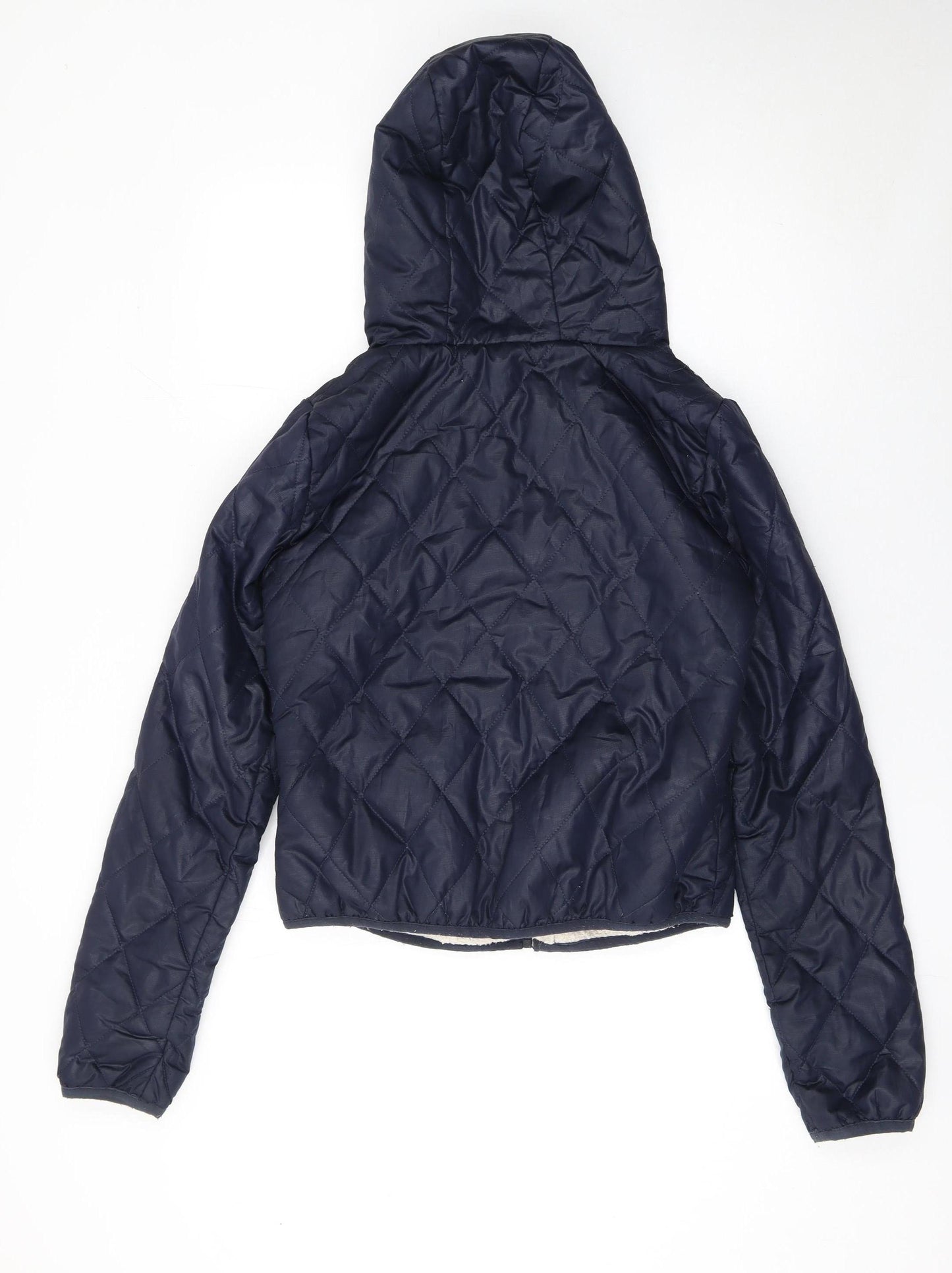 Vero Moda Jeans Women's Blue Quilted Hooded Jacket Size S