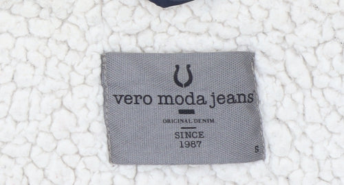Vero Moda Jeans Women's Blue Quilted Hooded Jacket Size S