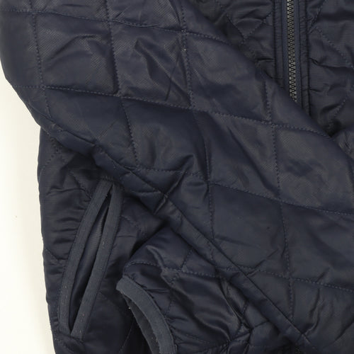 Vero Moda Jeans Women's Blue Quilted Hooded Jacket Size S