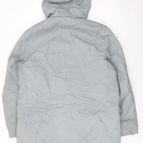 Whistles Men's Grey XL Hooded Parka Coat Cotton Nylon Lined Winter Jacket