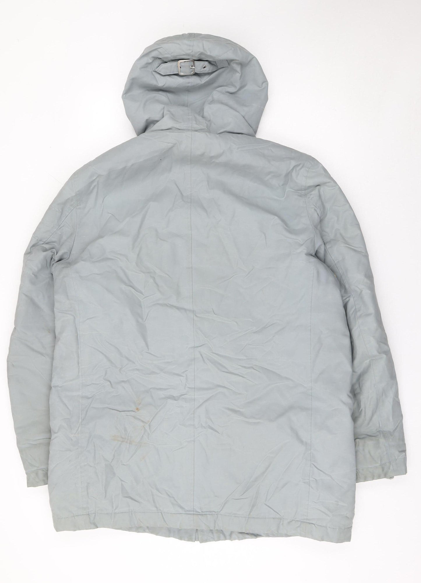 Whistles Men's Grey XL Hooded Parka Coat Cotton Nylon Lined Winter Jacket