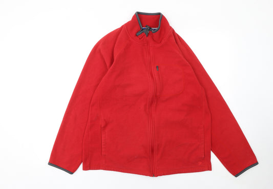 Marks and Spencer Men's Red Fleece Zip-Up Active Jacket M
