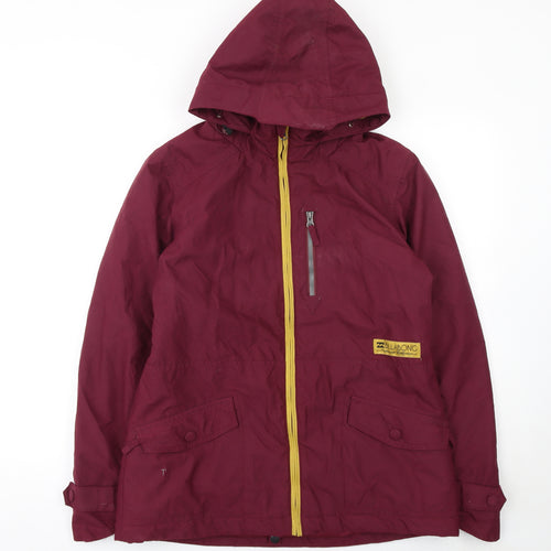 Billabong Womens Burgundy Hooded Waterproof Parka Jacket Size L