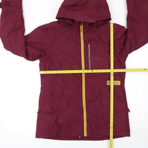 Billabong Womens Burgundy Hooded Waterproof Parka Jacket Size L
