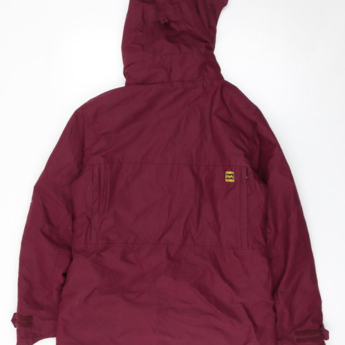 Billabong Womens Burgundy Hooded Waterproof Parka Jacket Size L