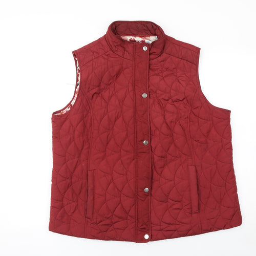 Honor Millburn Women's Red Quilted Padded Waistcoat L