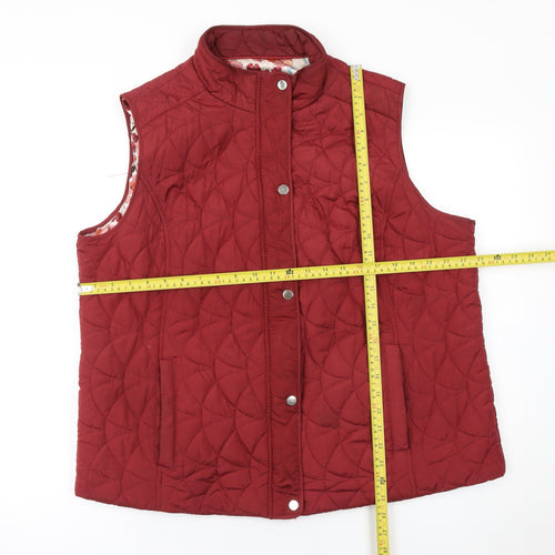 Honor Millburn Women's Red Quilted Padded Waistcoat L