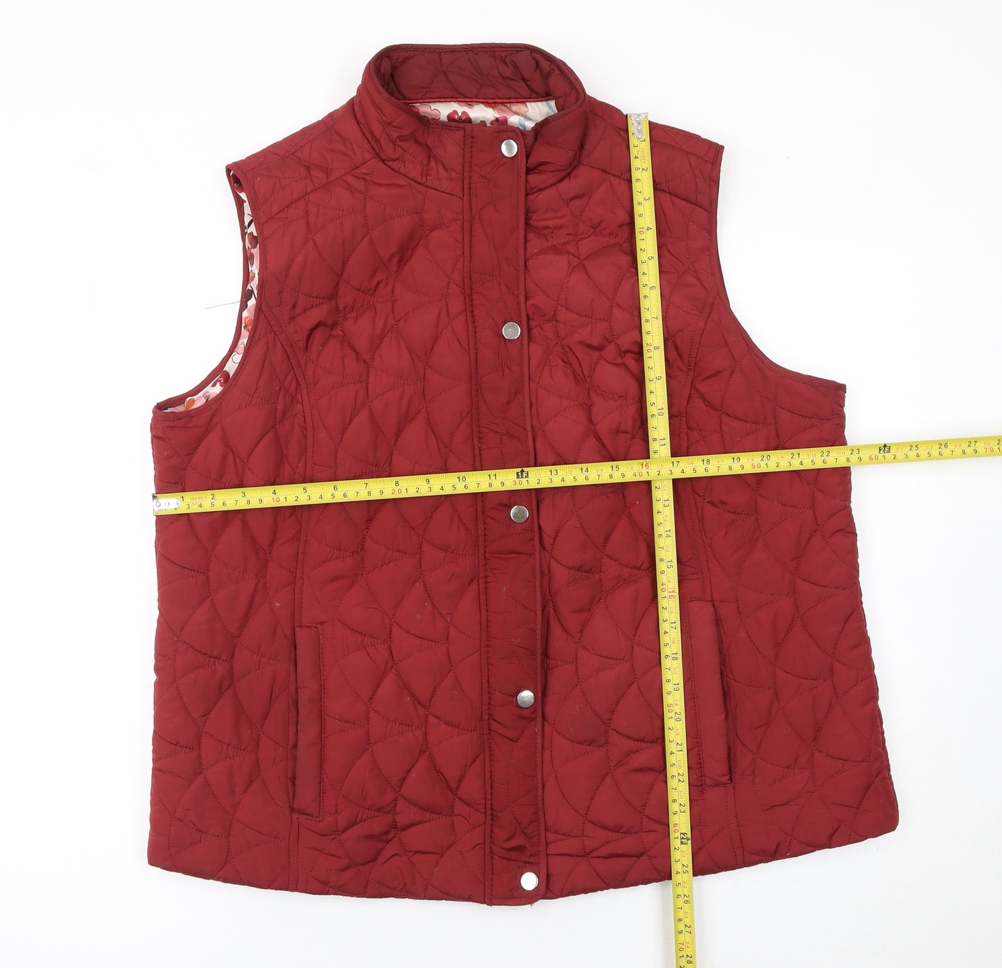 Honor Millburn Women's Red Quilted Padded Waistcoat L