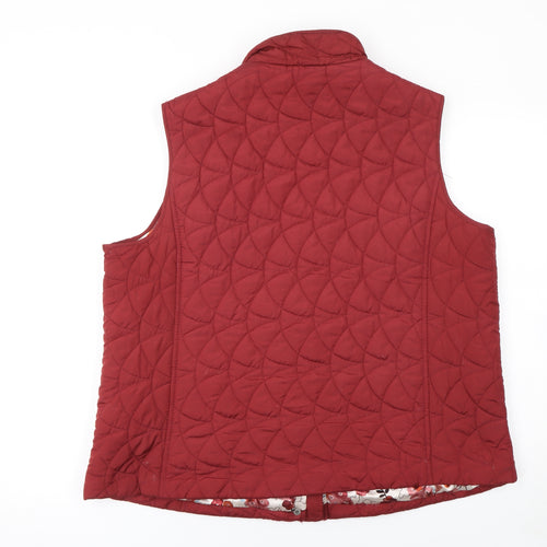 Honor Millburn Women's Red Quilted Padded Waistcoat L