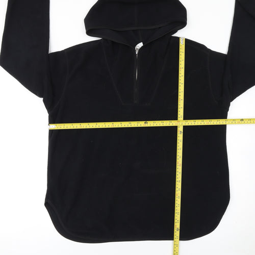 H&M Women’s Black Fleece 1/4 Zip Hooded Pullover M