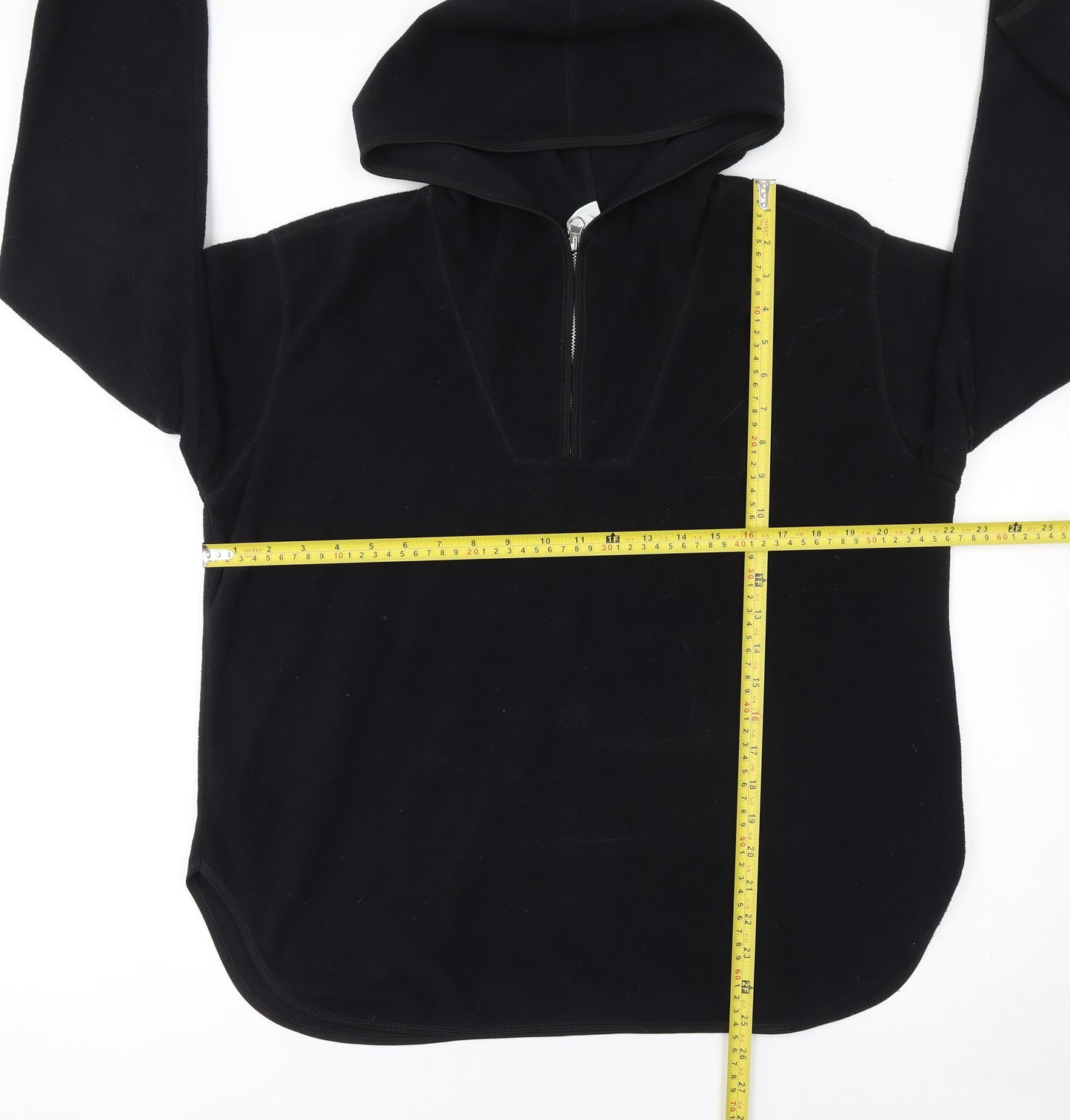H&M Women’s Black Fleece 1/4 Zip Hooded Pullover M