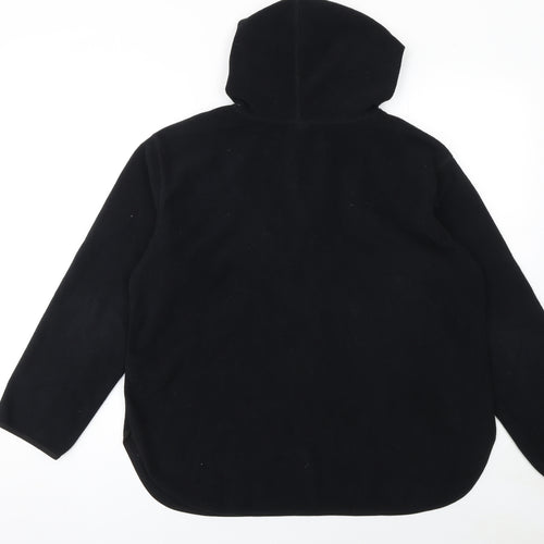 H&M Women’s Black Fleece 1/4 Zip Hooded Pullover M