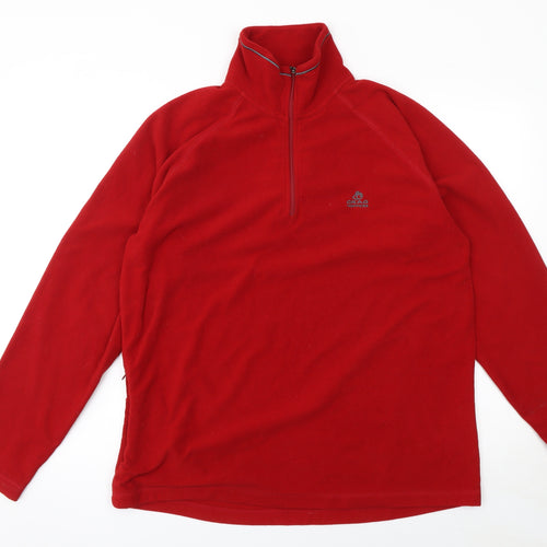 Craghoppers Men's Red Fleece 1/2 Zip Pullover Sweatshirt L