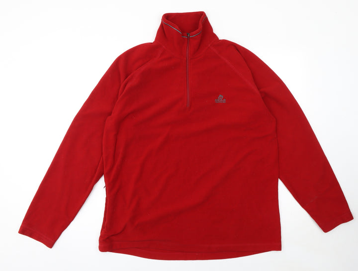 Craghoppers Men's Red Fleece 1/2 Zip Pullover Sweatshirt L