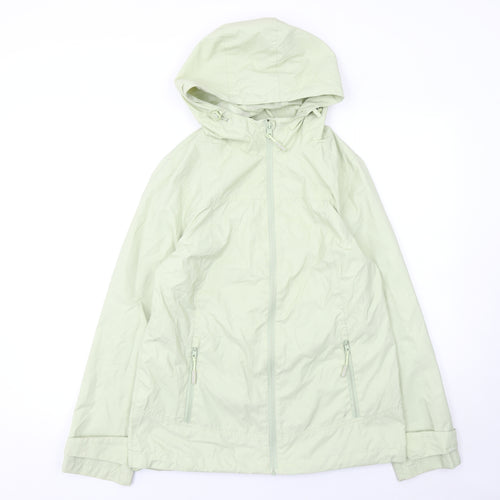 Maine New England Women’s Green Hooded Shower Resistant Jacket Size 10
