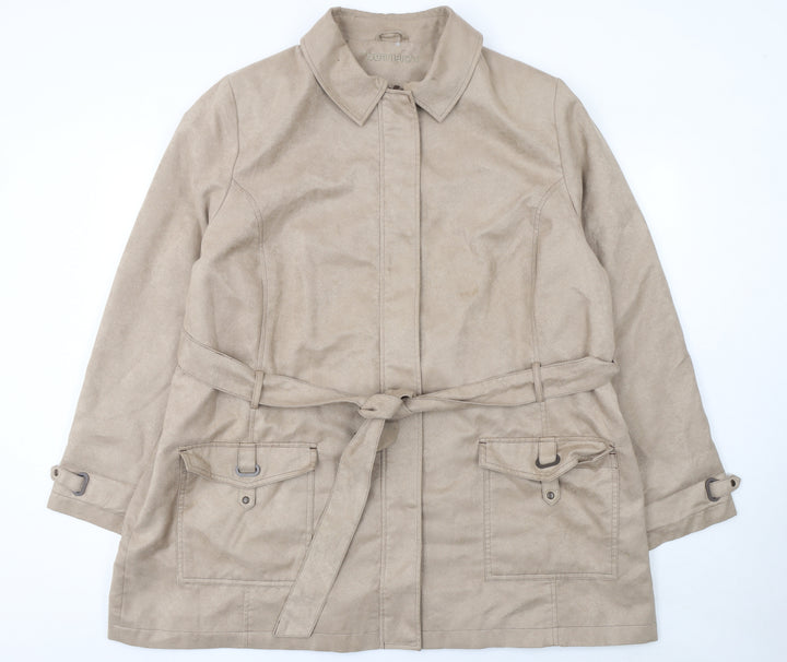 Bonmarche Women Beige Belted Trench Coat Size XL